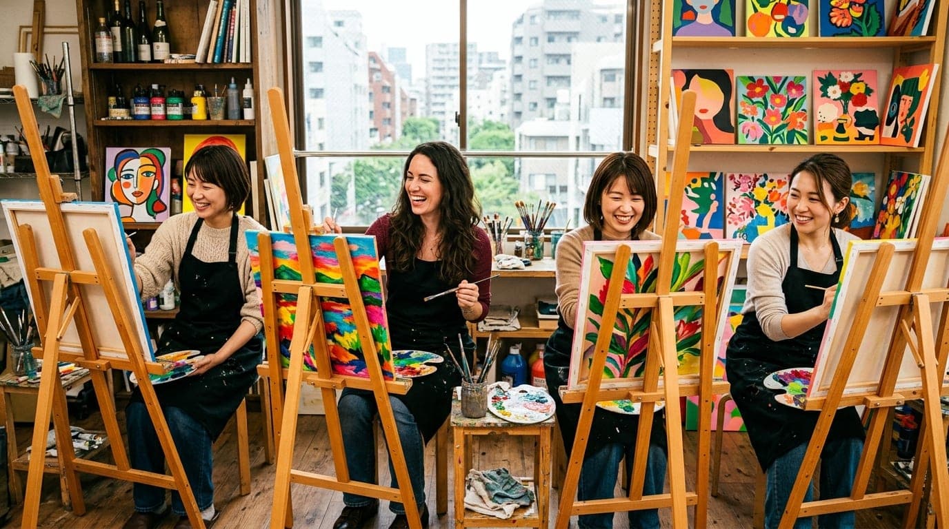 マティス paint and sip class at Artbar Osaka