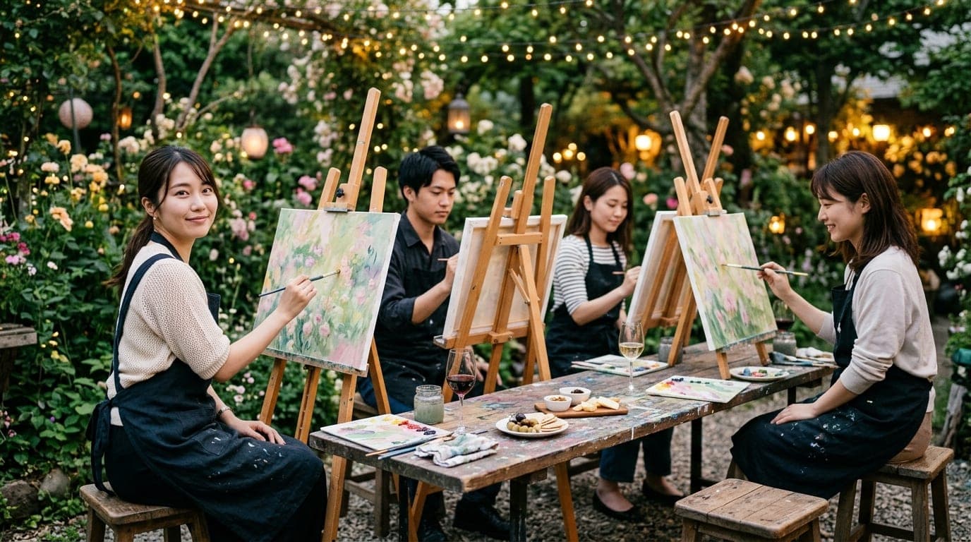 Claude Monet Paint and Sip Sessions paint and sip class at Artbar Osaka