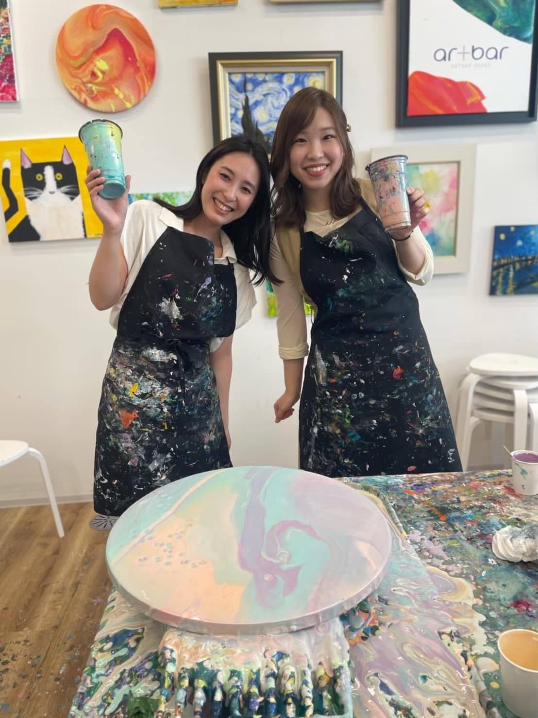 Two person paint pouring ticket for Namba SkyO and Hirakata