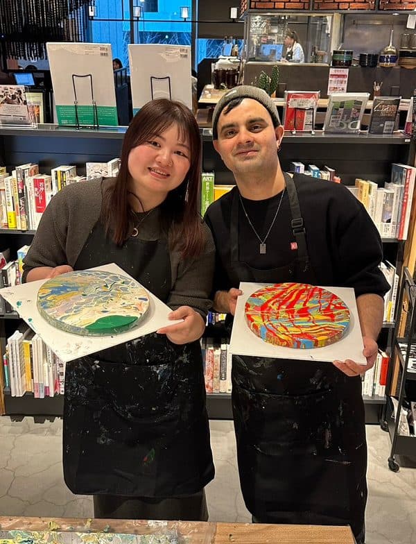 Two person paint pouring ticket for Artbar Osaka Umeda