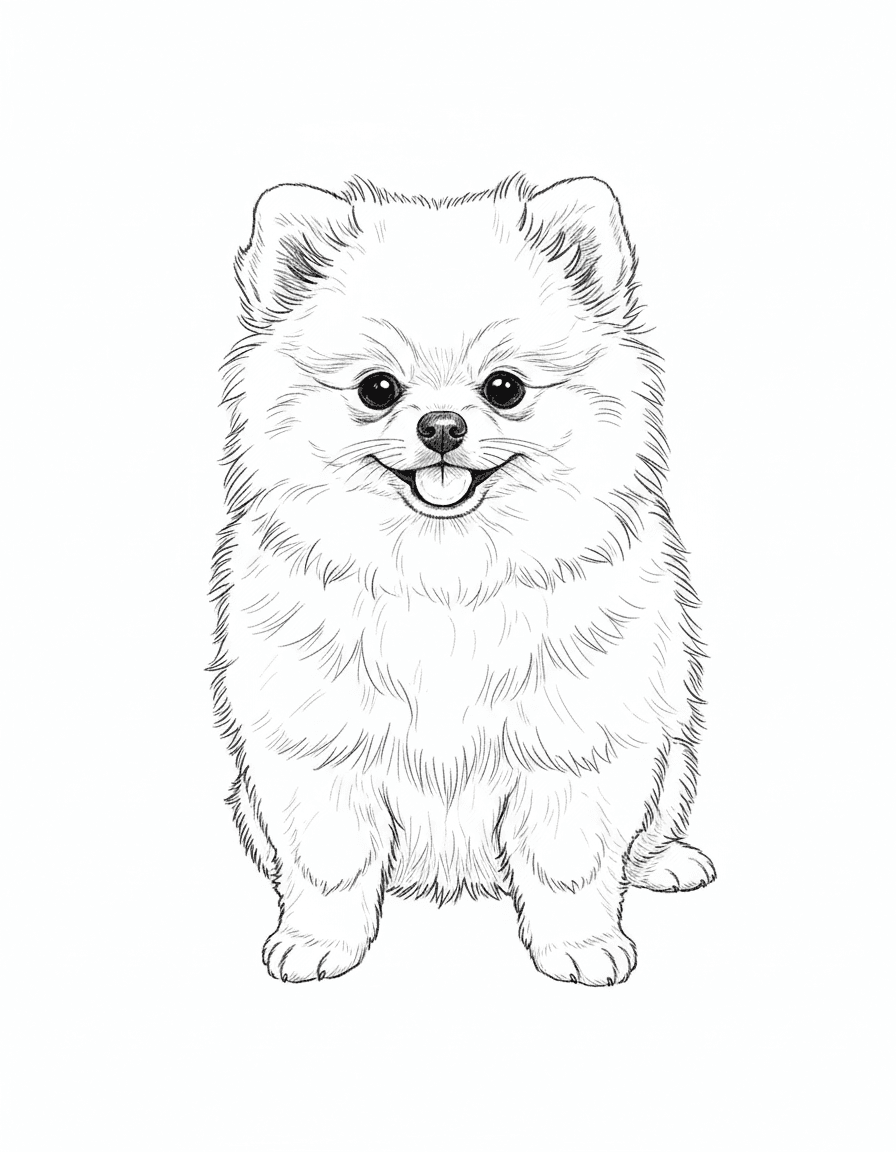 キャンバス上のペット下書き