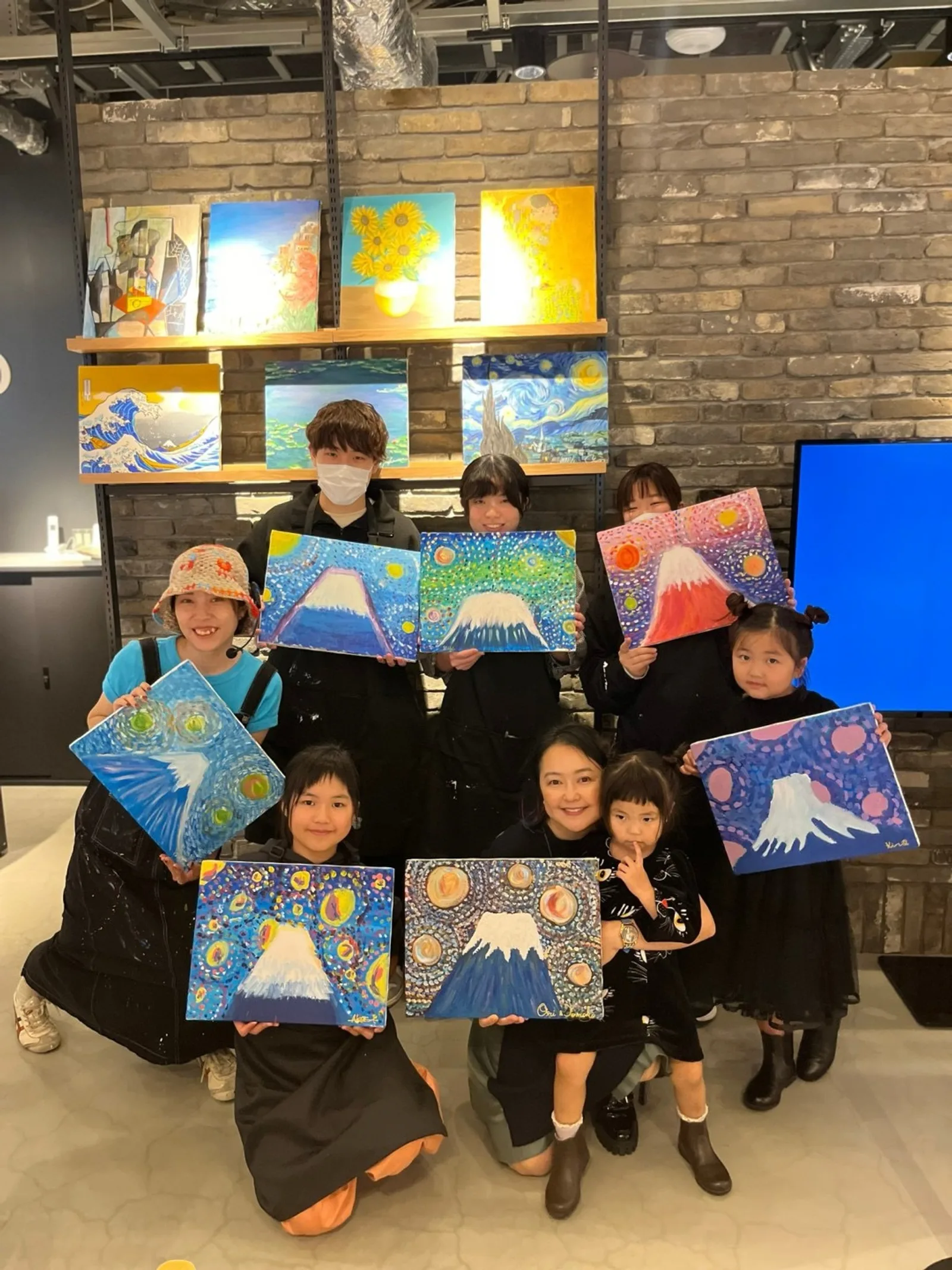 親子セッション paint and sip class at Artbar Osaka