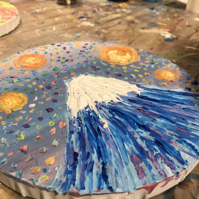 テクスチャーアート ゴッホの富士山 Textured Art Van Gogh Mt.Fuji  
