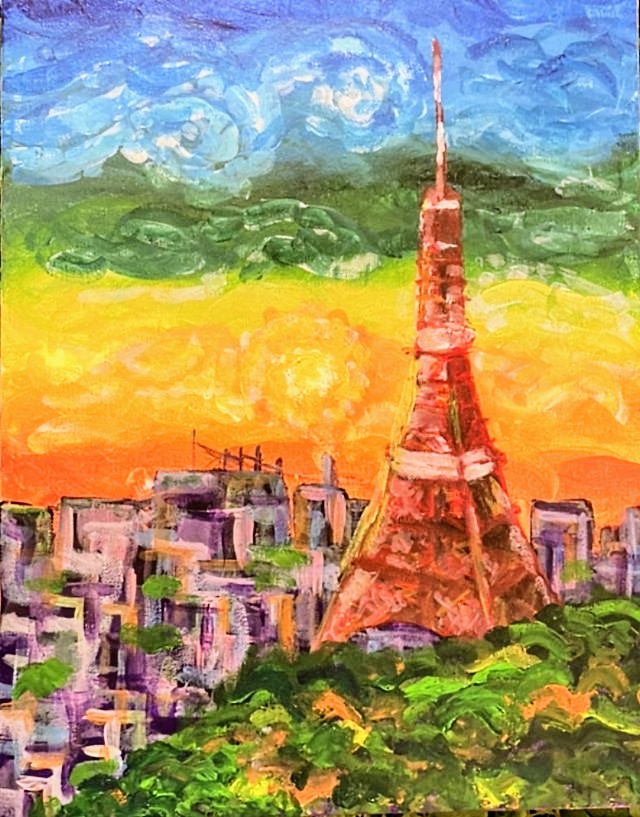 【NEW】夕暮れの東京タワー Tokyo Tower with sunset – Artbar Osaka（アートバー大阪）