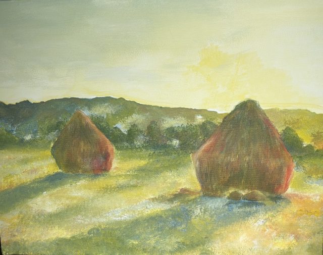 原画「夏の終わりの朝２」F3・油彩 原画「夏の終わりの朝2」F3・油彩