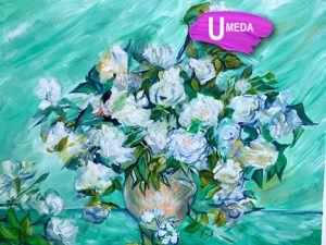 ゴッホ 白いバラ Van Gogh White Roses – Artbar Osaka（アートバー大阪）